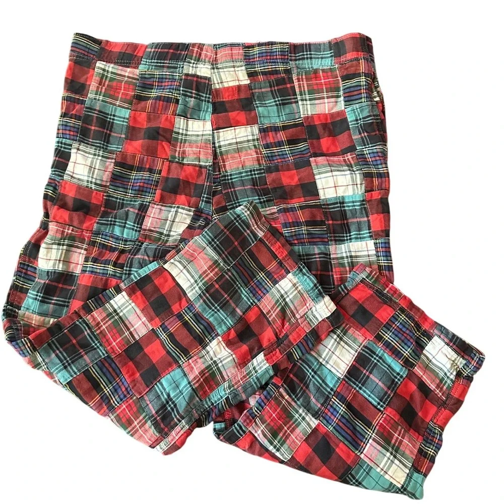 American Eagle Outfitters Vintage Patchwork Plaid Flannel Pajama Pant Medium Red